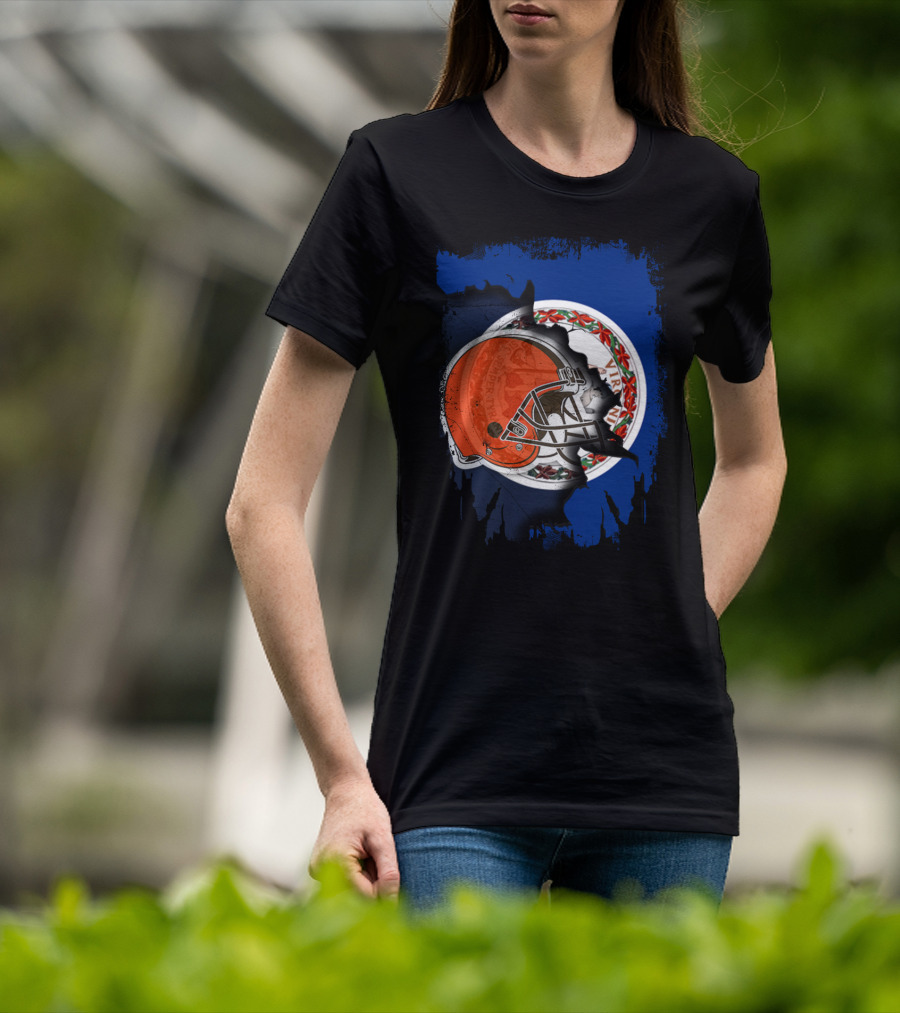 Together Virginia With Browns Helmet And State Seal T-Shirt