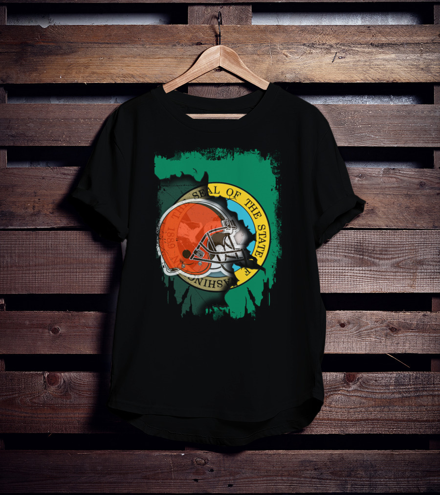 Together Washington State Seal Browns Helmet T-Shirt