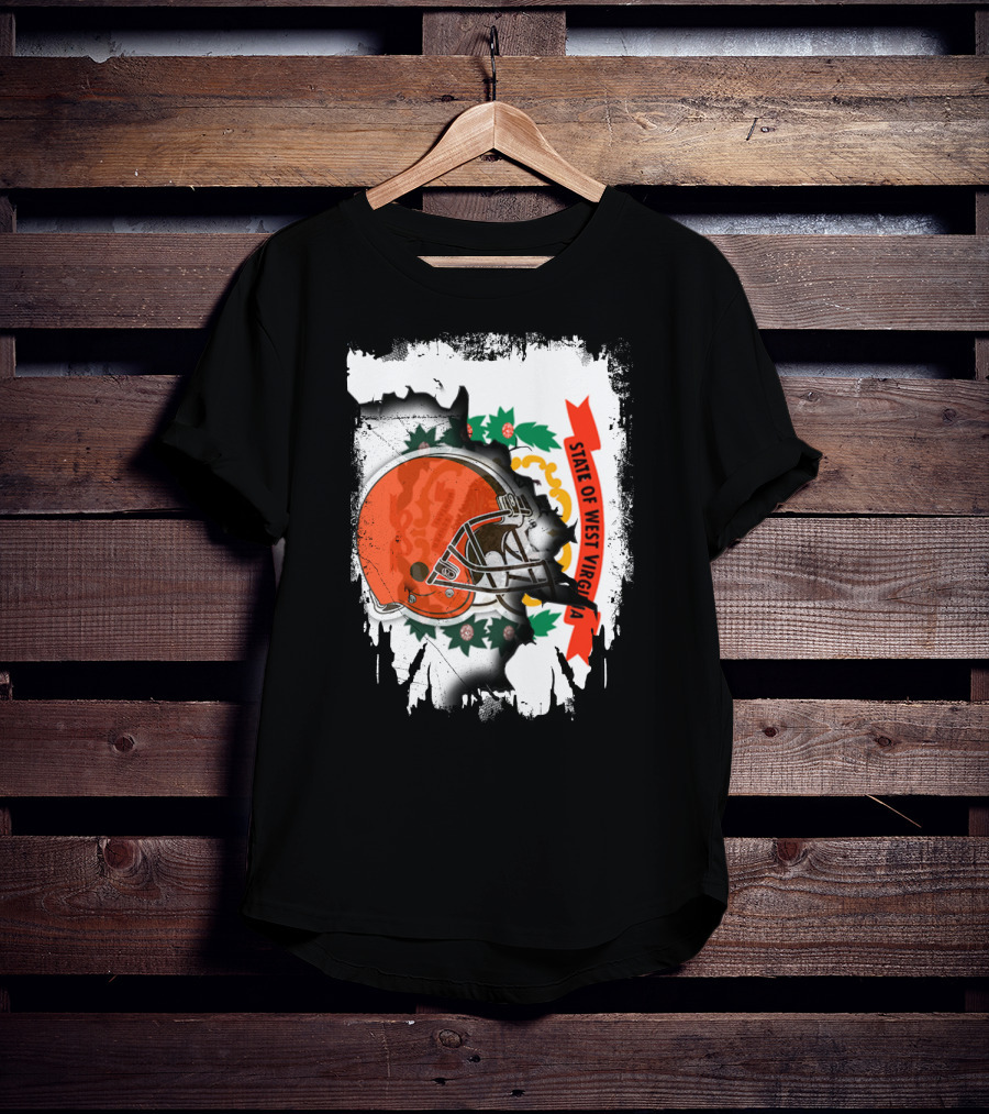 State Of West Virginia Cleveland Browns Helmet T-Shirt