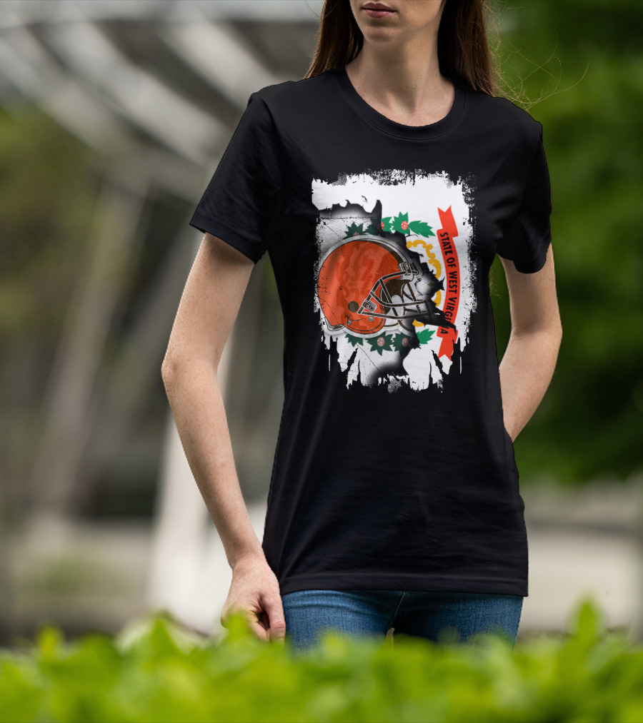 State Of West Virginia Cleveland Browns Helmet T-Shirt