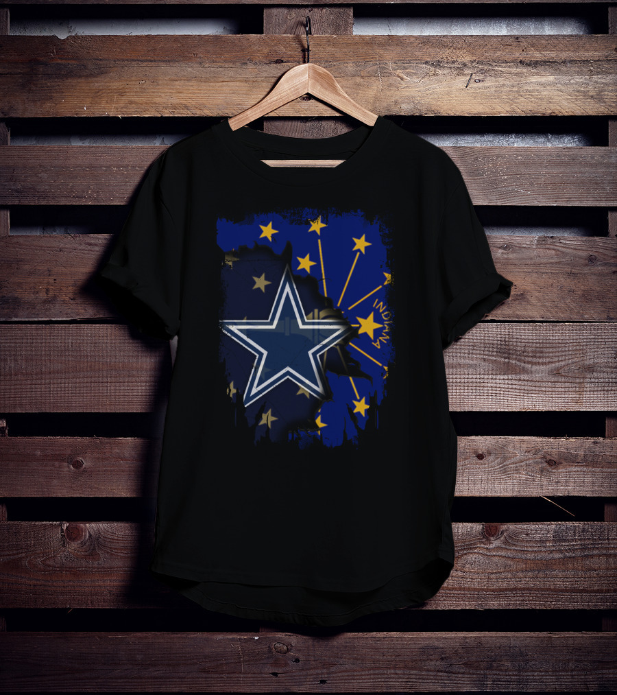 Indiana Stars United With Dallas Cowboys Emblem T-Shirt
