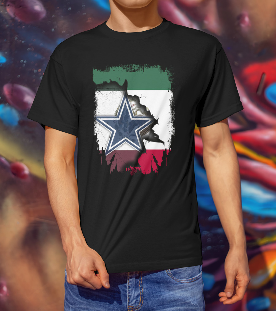 Together Mexico Dallas Cowboys Flag Star T-Shirt
