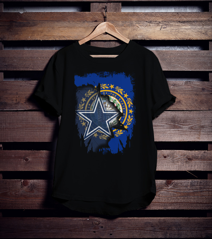 New Hampshire Meets Cowboys Star Emblem Together T-Shirt
