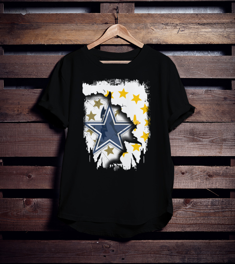Together Rhode Island With Dallas Cowboys Star And State Symbol Stars T-Shirt