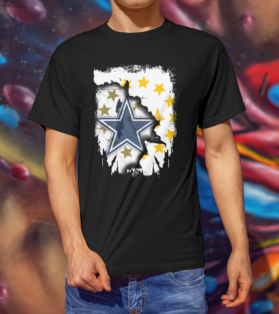 Together Rhode Island With Dallas Cowboys Star And State Symbol Stars T-Shirt