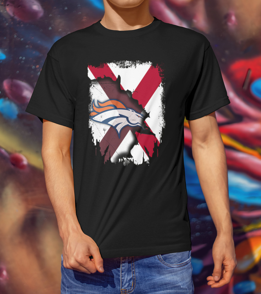 Together Alabama Broncos Fusion With Flag And Horse T-Shirt