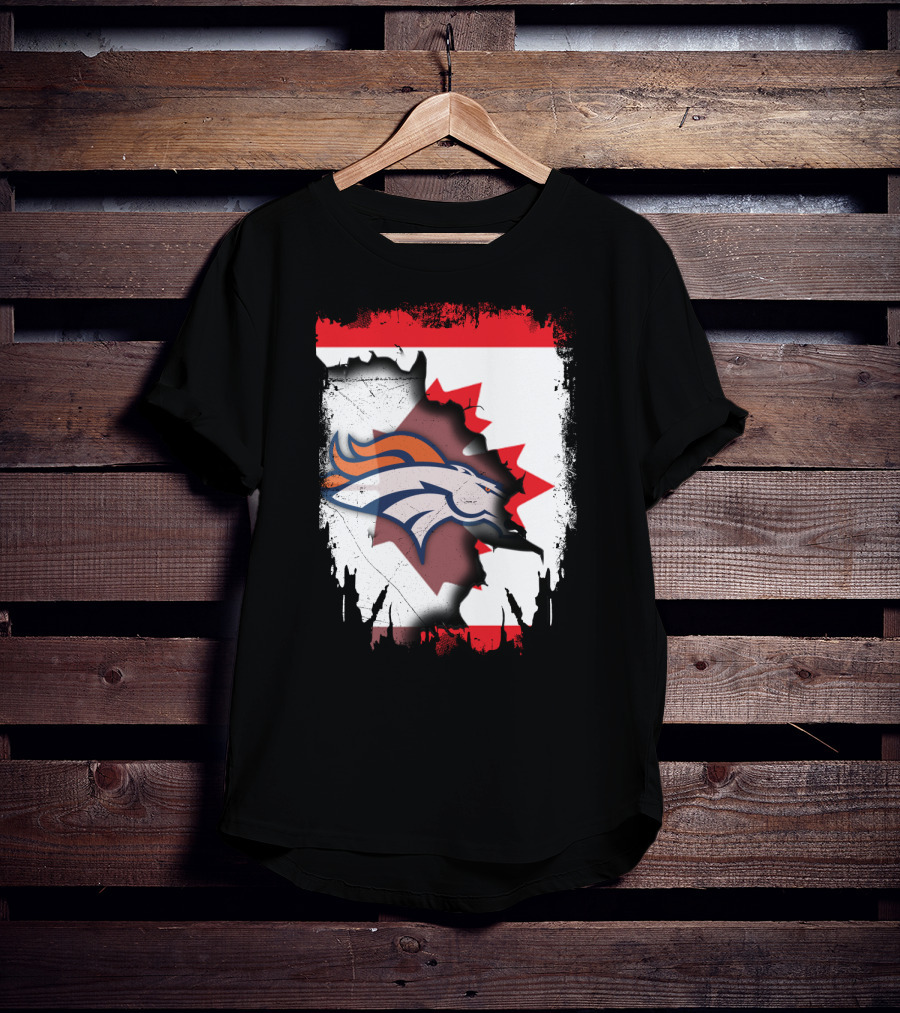 Together Canada Broncos Maple Leaf Flag NFL T-Shirt