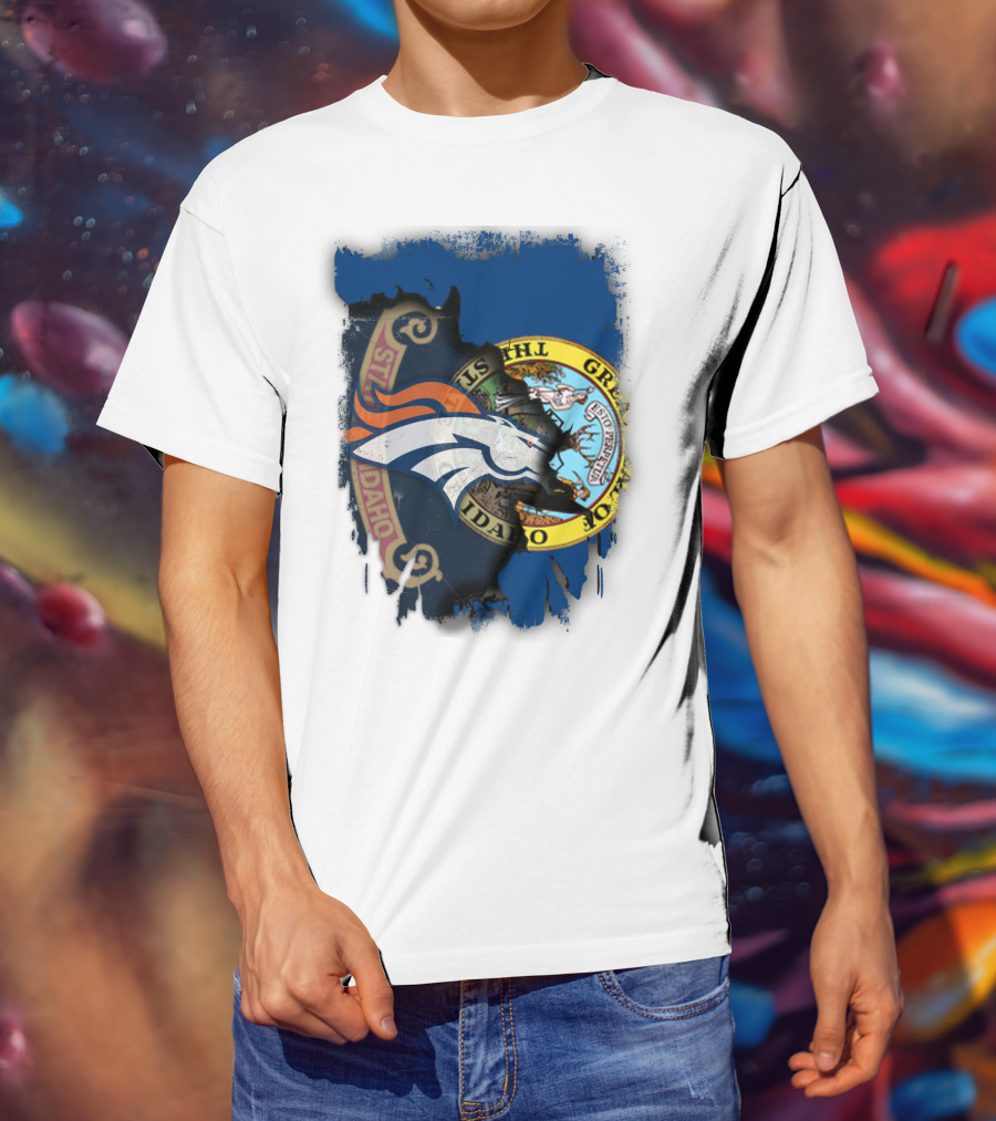 Idaho State Pride With Denver Broncos Emblem T-Shirt