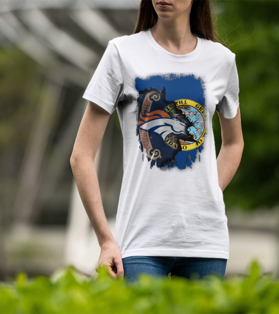 Idaho State Pride With Denver Broncos Emblem T-Shirt