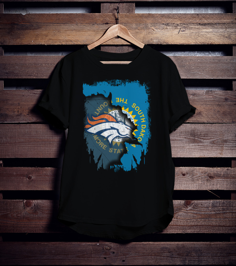 South Dakota Flag With Broncos T-Shirt