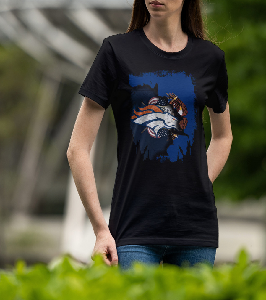 Together Utah With Broncos American Eagle And Flag T-Shirt