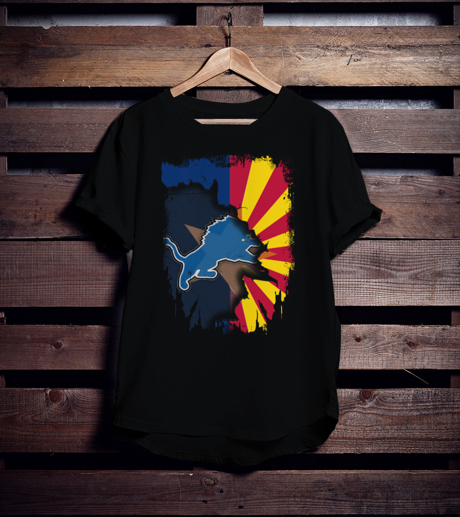 Arizona Flag With Detroit Lions Dual T-Shirt