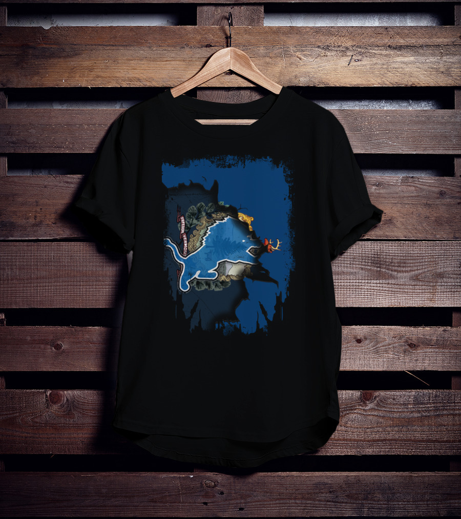 Together Vermont With Detroit Lions Crest T-Shirt
