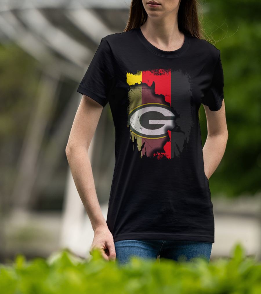 Germany And Packers United Flag Fusion T-Shirt