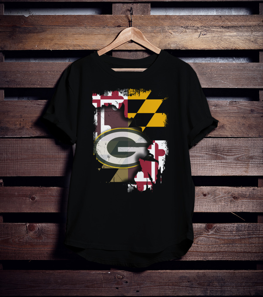 Together Maryland Flag With Green Bay Packers T-Shirt