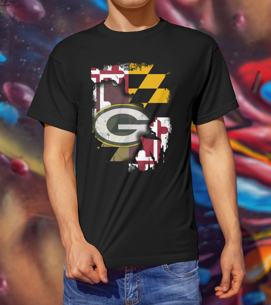 Together Maryland Flag With Green Bay Packers T-Shirt