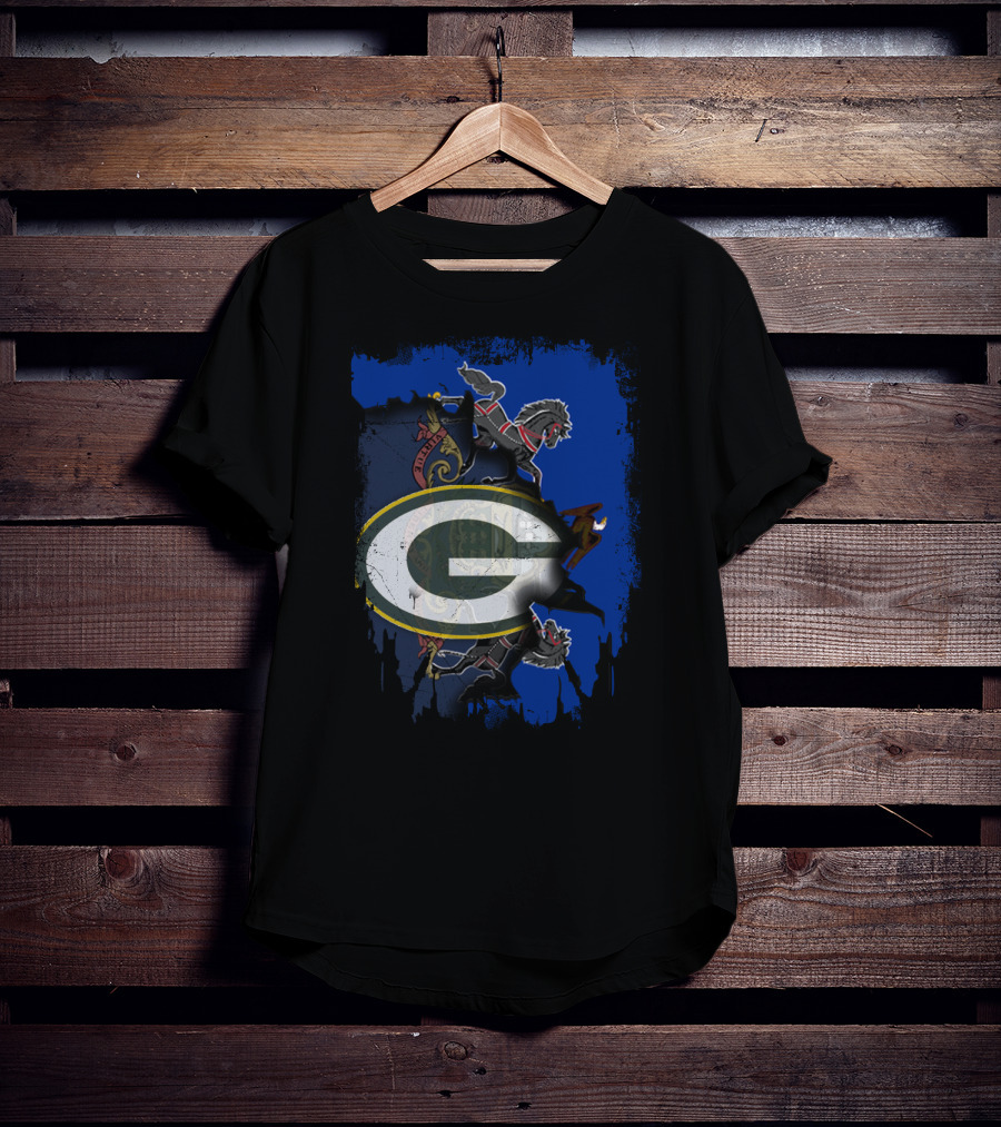Green Bay Packers Logo Over Pennsylvania State Emblem T-Shirt