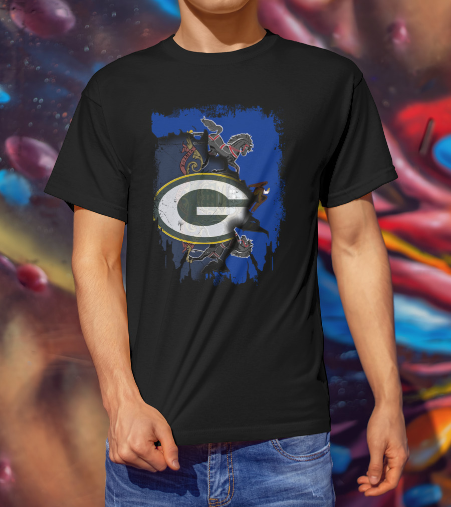 Green Bay Packers Logo Over Pennsylvania State Emblem T-Shirt