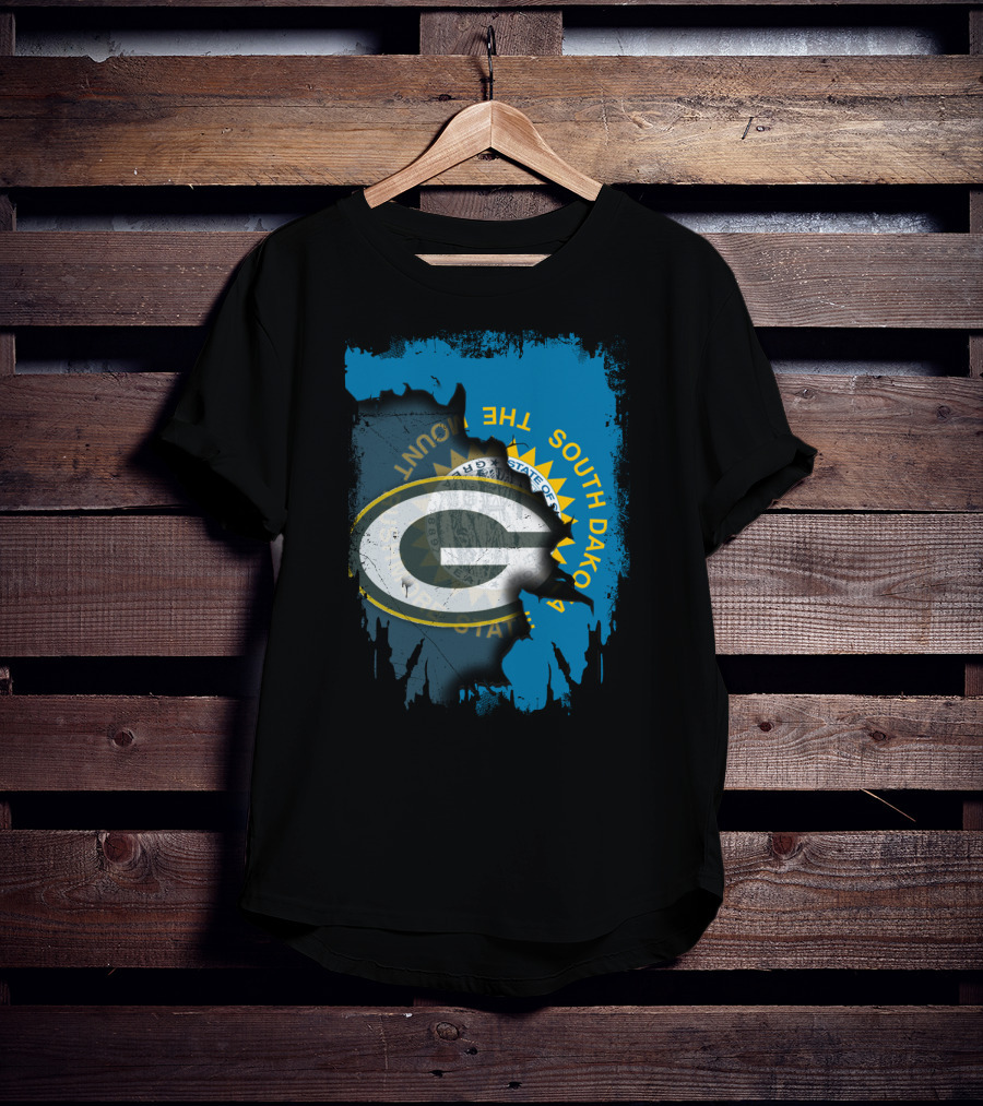 South Dakota Pride With Green Bay Packers Logo And State Seal T-Shirt