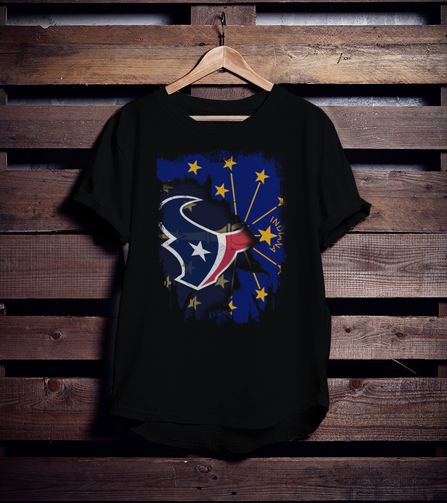 Indiana State Meets Texans Logo With Stars T-Shirt