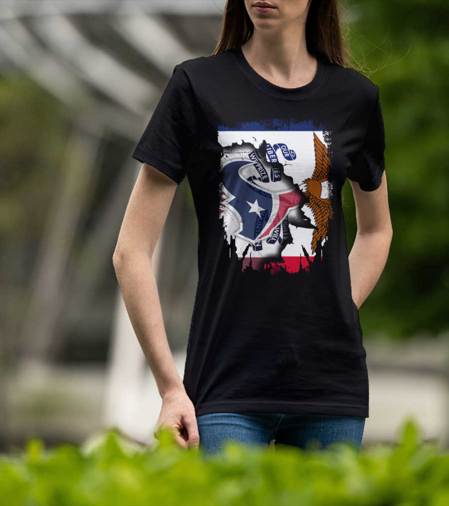 Iowa Flag And Texas Texans Symbol Unity T-Shirt