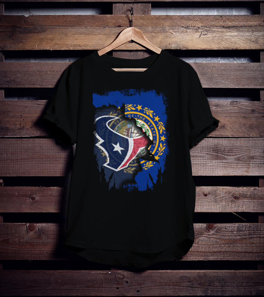 New Hampshire State Seal Blends With Texans Logo Together T-Shirt