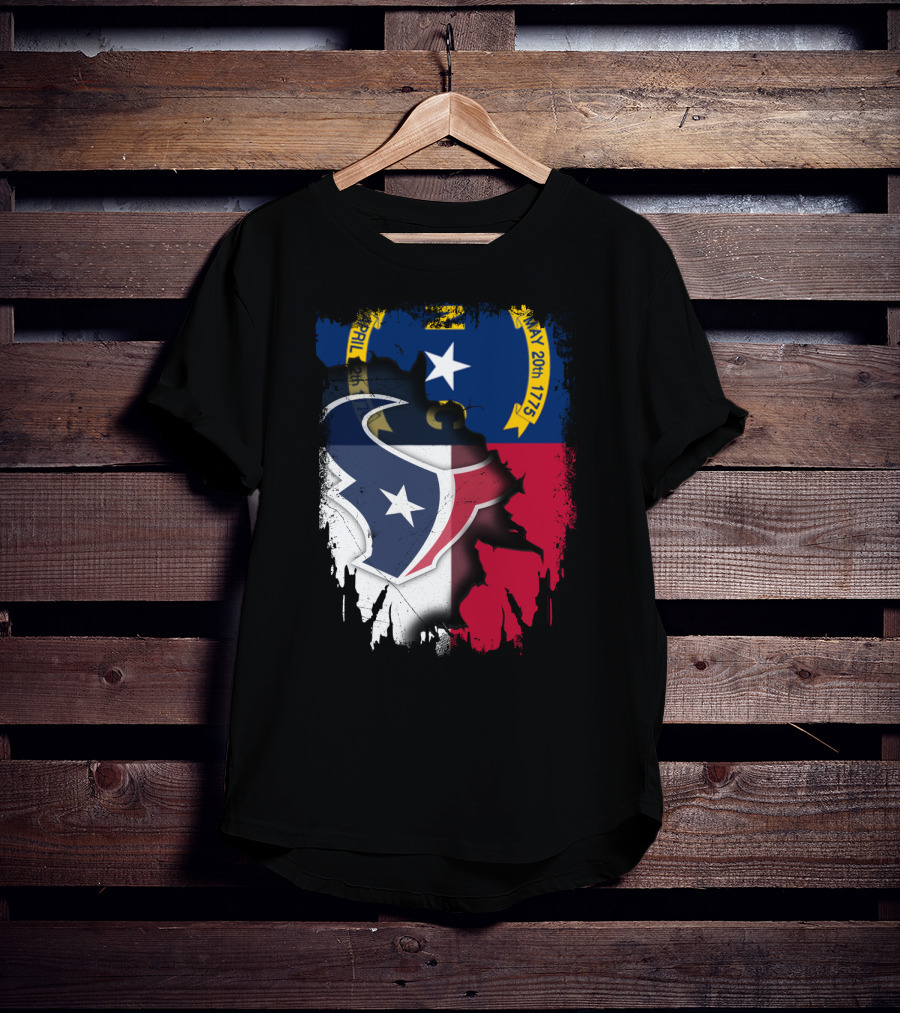 North Carolina And Texans Symbolic Unity With State And Sports T-Shirt