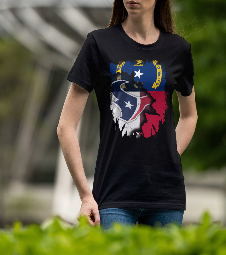 North Carolina And Texans Symbolic Unity With State And Sports T-Shirt