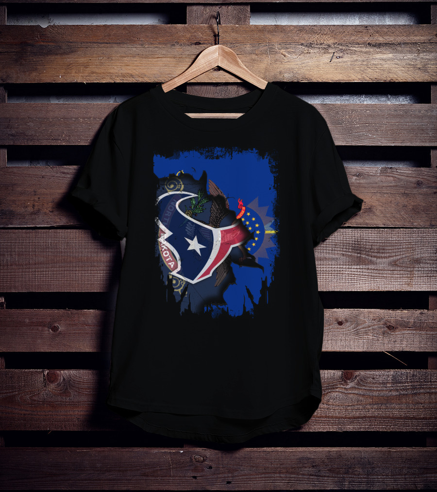Texas And North Dakota State Pride Fusion T-Shirt