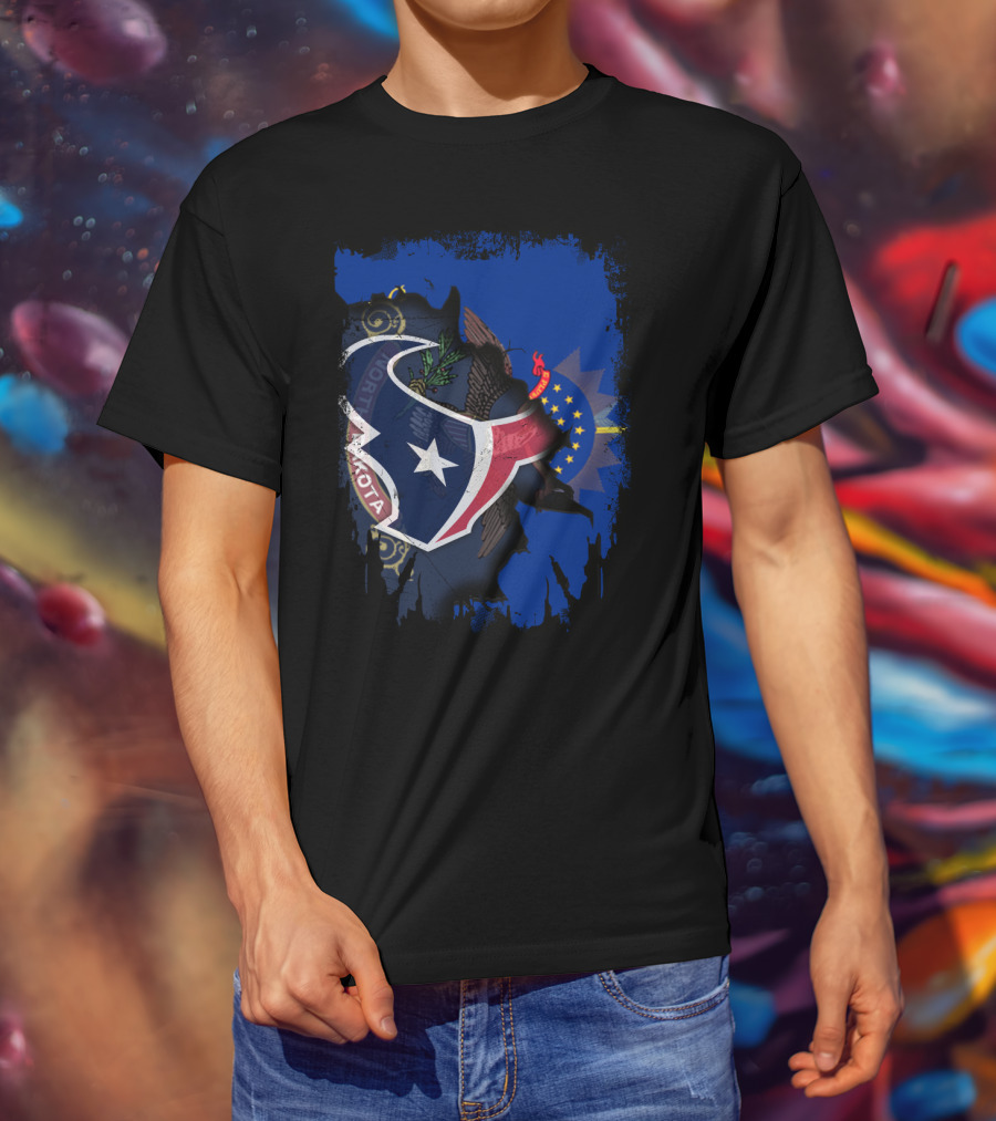Texas And North Dakota State Pride Fusion T-Shirt