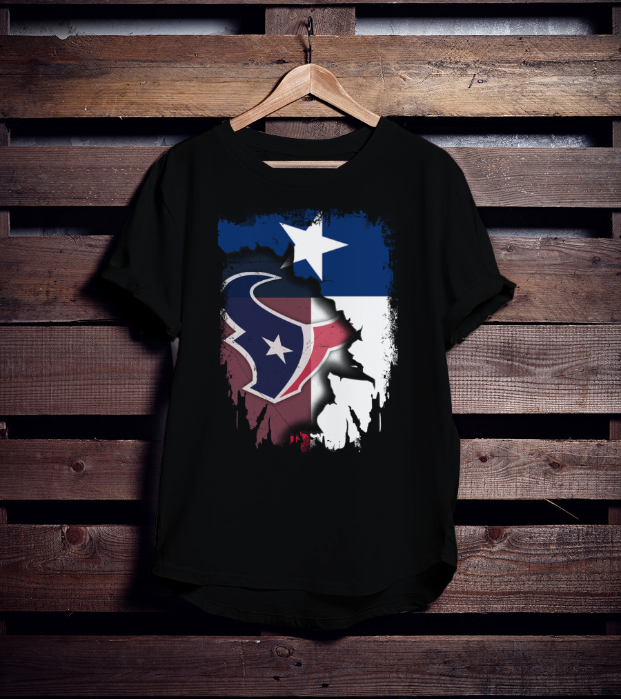 Texas Together Houston Texans Flag Star T-Shirt