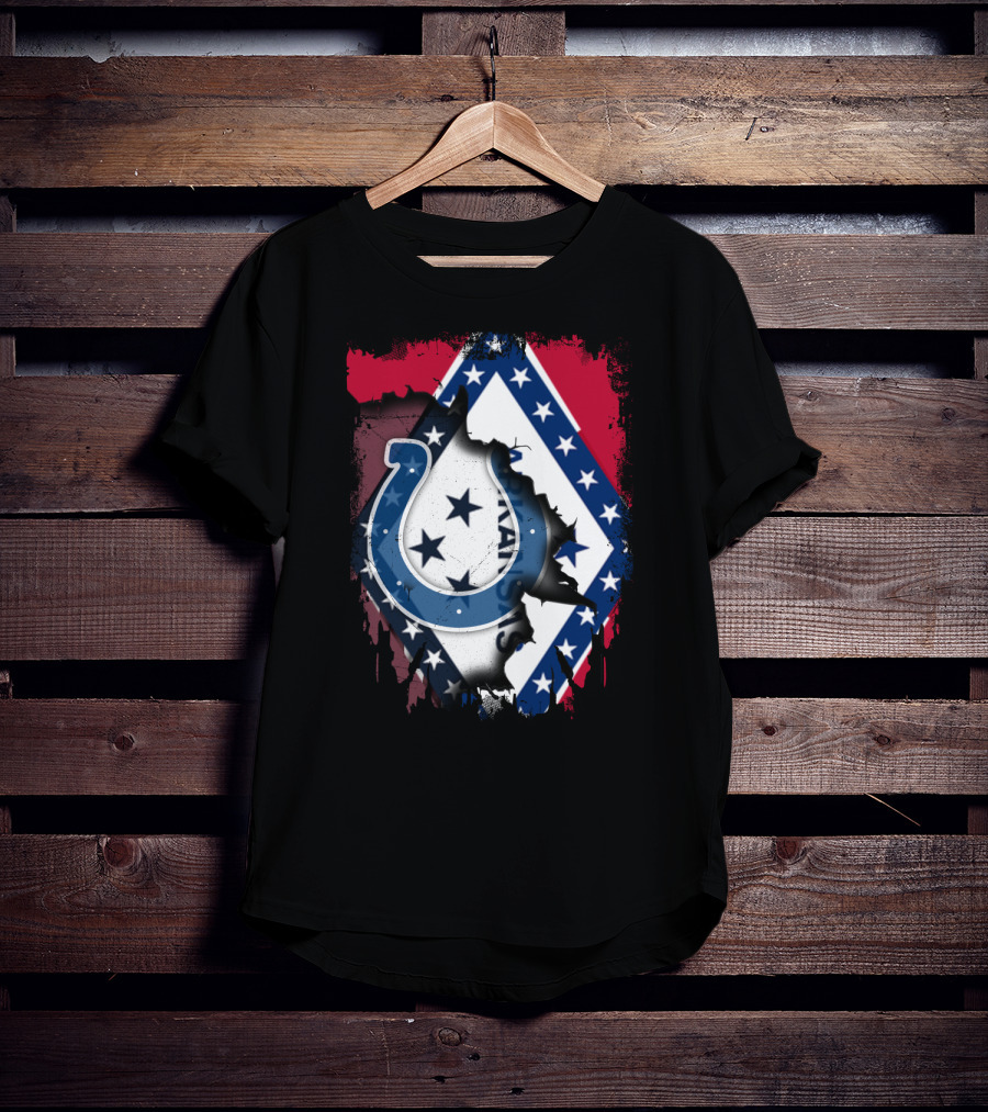 Together Arkansas Flag With Colts Horseshoe T-Shirt