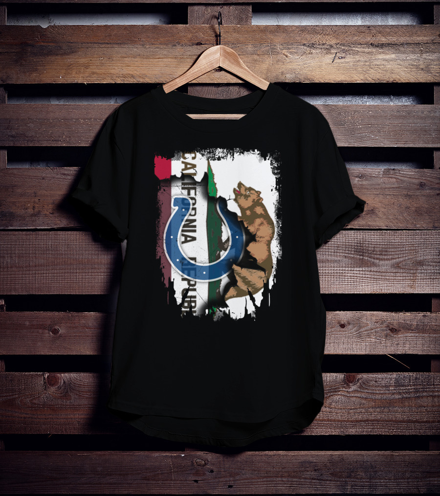 California Republic With Colts Horseshoe Bear T-Shirt