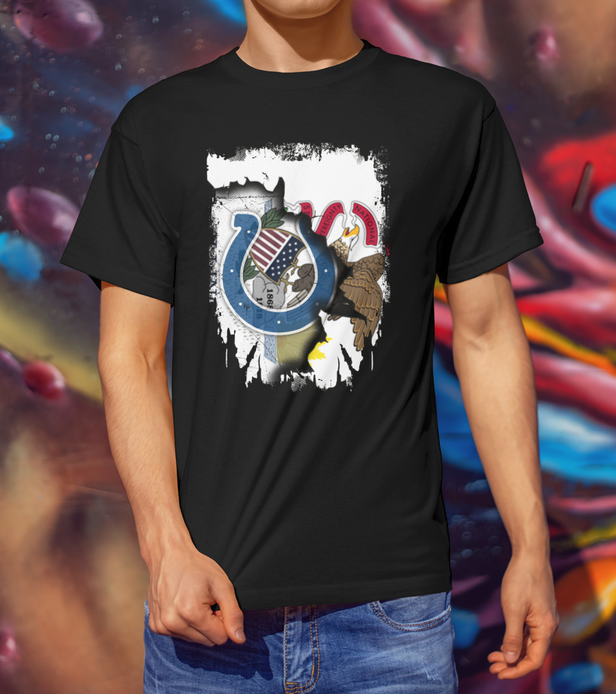 Together Illinois And Indianapolis Colts Unity Emblem T-Shirt