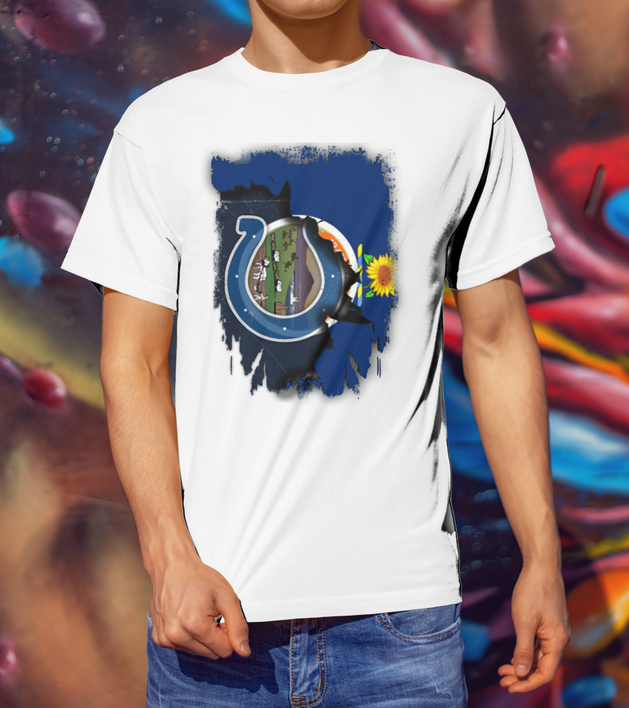 Kansas Colts Union With State Flag Sunflower T-Shirt