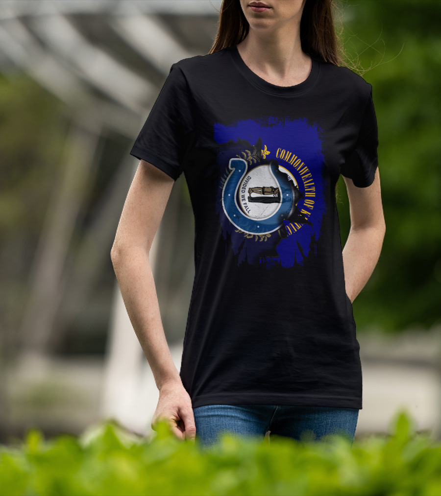 Commonwealth Of Kentucky United With Colts Divided We Fall T-Shirt
