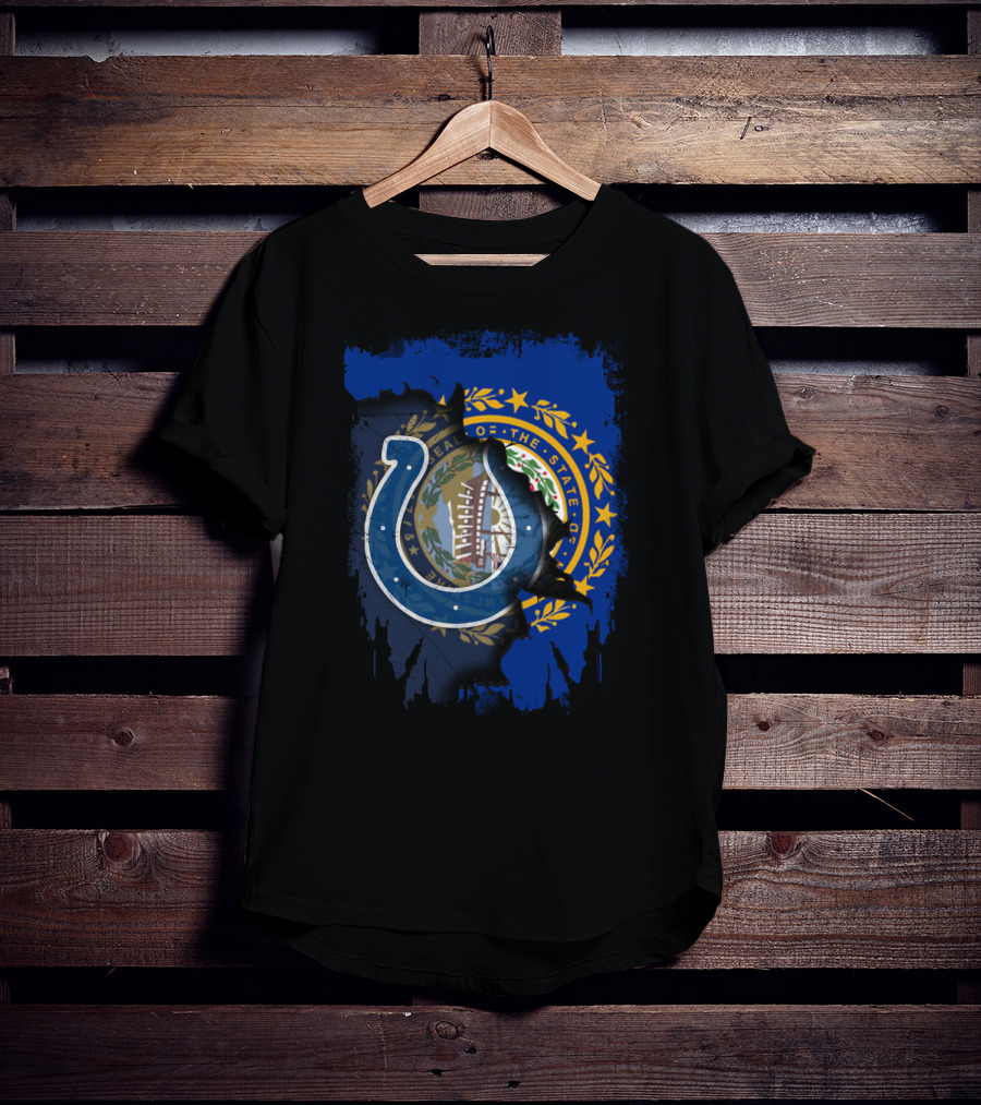 New Hampshire State Seal With Colts Horseshoe T-Shirt