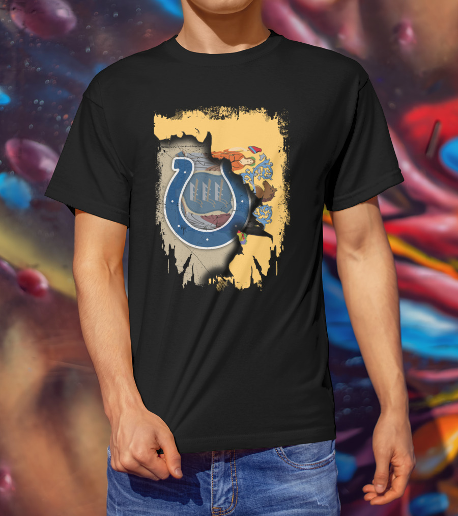 New Jersey Colts Horseshoe With State Flag Elements T-Shirt