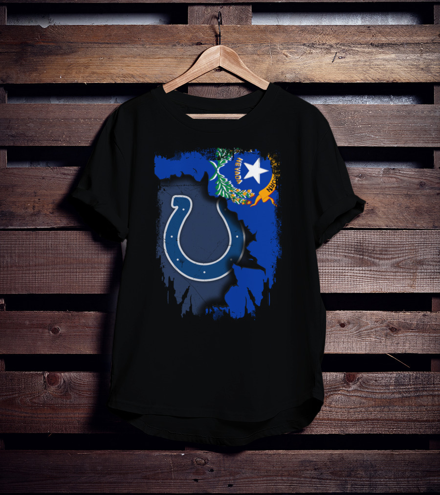 Nevada State Pride With Colts Horseshoe T-Shirt