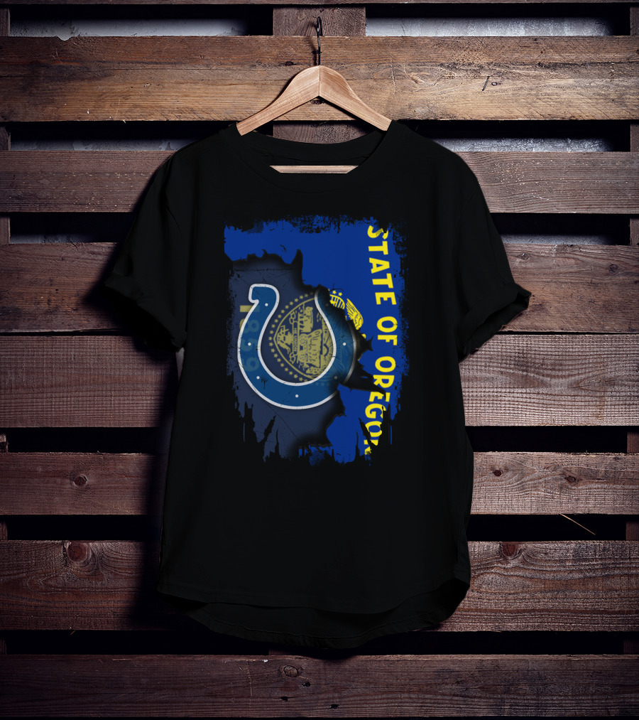 State Of Oregon Colts Logo Fusion T-Shirt