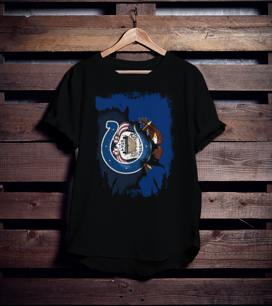 Utah Colts American Flag Eagle Horseshoe T-Shirt