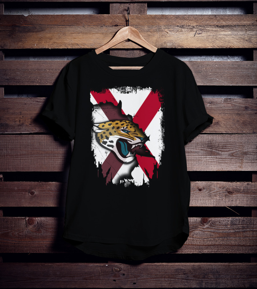 Together Alabama With Jaguars Roaring Over Flag T-Shirt