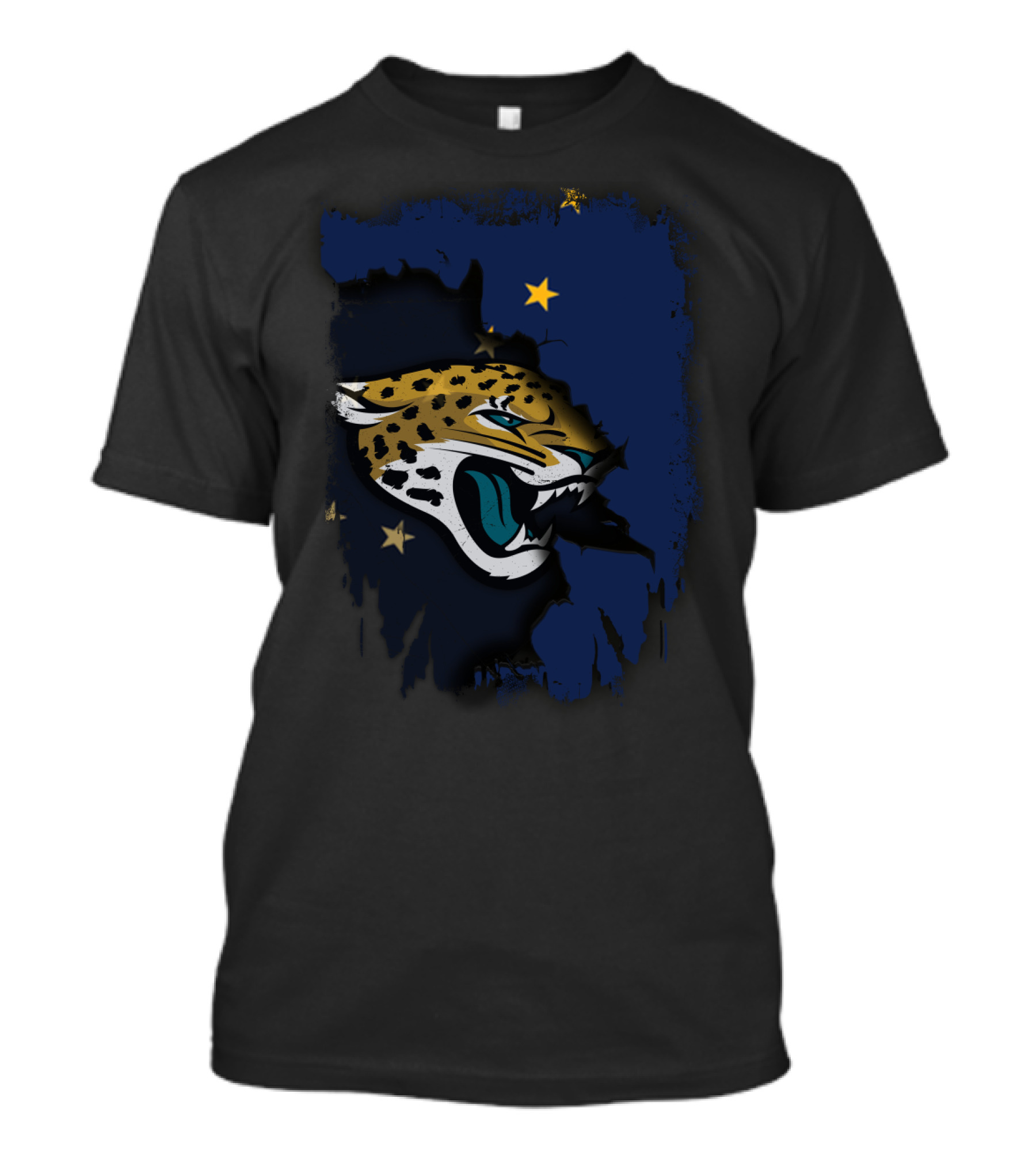 Together Alaska With Jaguars Alaska Flag Stars And Fierce Jaguar Head T-Shirt