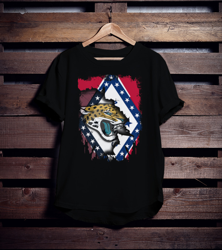 Arkansas Flag With Jaguars Logo Integration T-Shirt