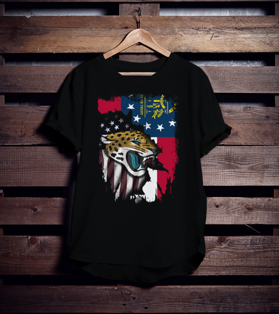 Together Georgia Flag Grunge With Jaguars American Patriotism T-Shirt