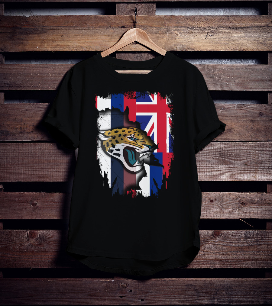 Together Hawaii Union Flag Jaguars Roaring Face T-Shirt