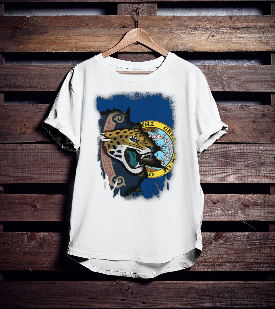 Idaho State Seal And Jaguar Head Combination T-Shirt