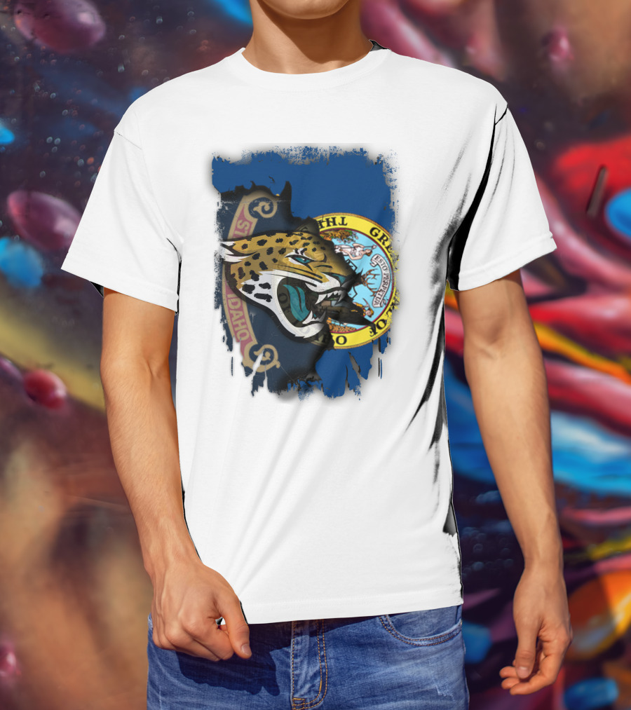 Idaho State Seal And Jaguar Head Combination T-Shirt