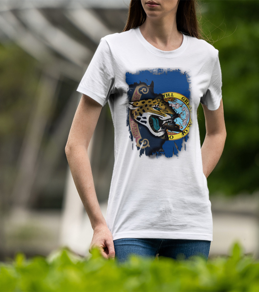 Idaho State Seal And Jaguar Head Combination T-Shirt