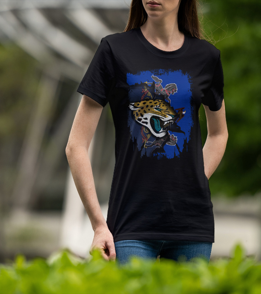 Pennsylvania Emblem With Jaguars Roaring Together T-Shirt